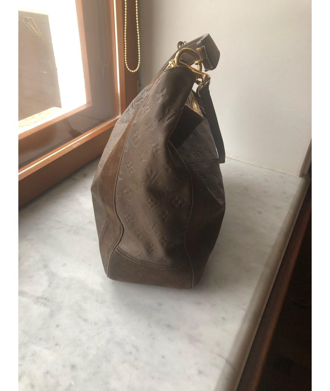 LOUIS VUITTON Коричневая кожаная сумка через плечо, фото 3