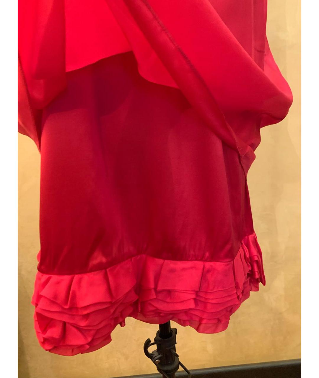 ALICE+OLIVIA Красное шелковое платье, фото 5