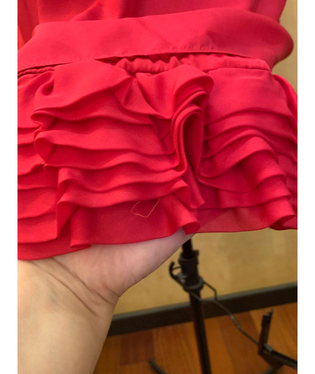 ALICE+OLIVIA Красное шелковое платье, фото 2