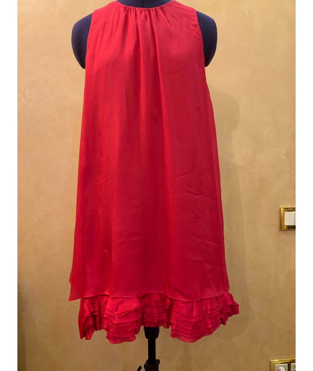 ALICE+OLIVIA Красное шелковое платье, фото 9