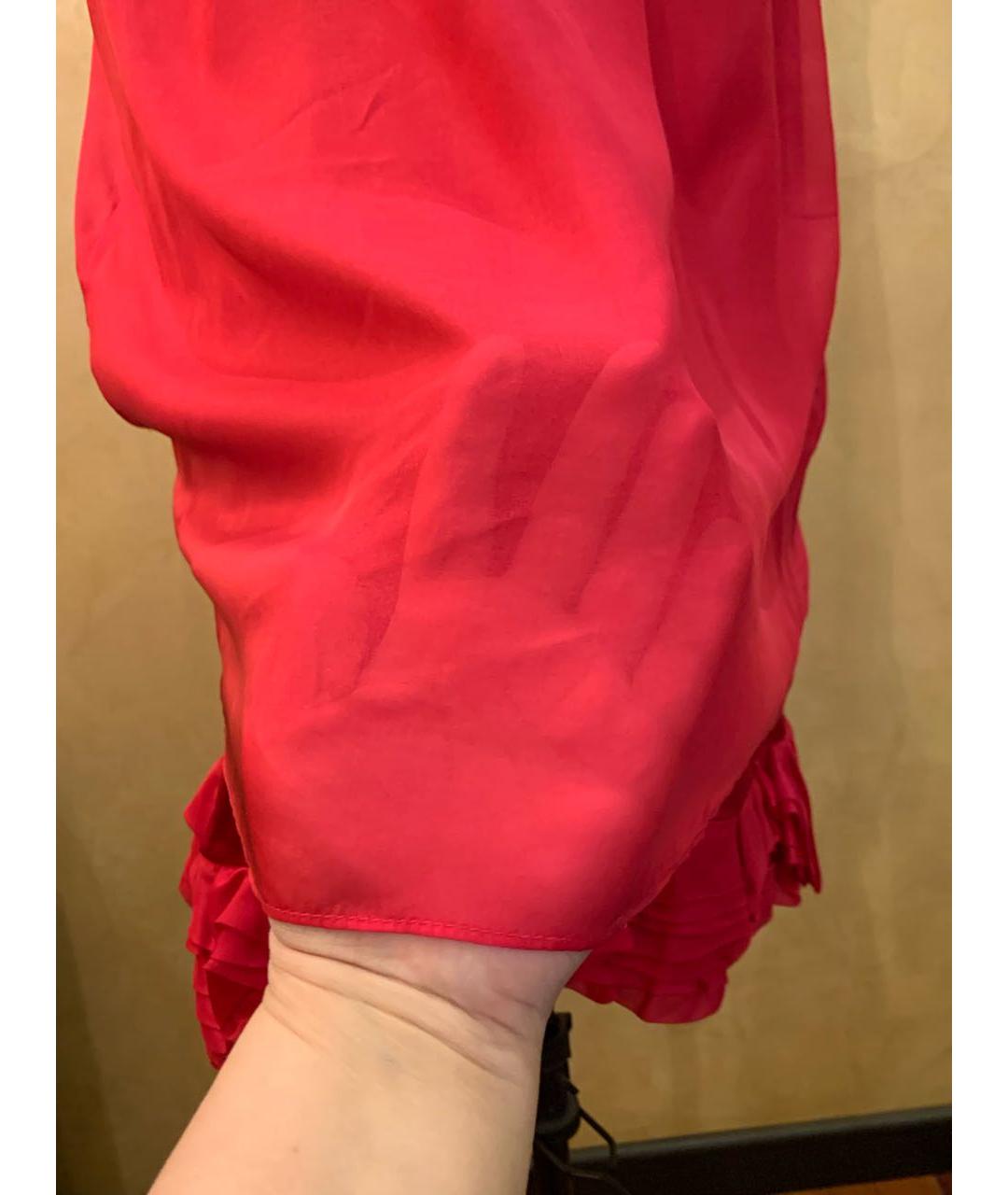 ALICE+OLIVIA Красное шелковое платье, фото 4