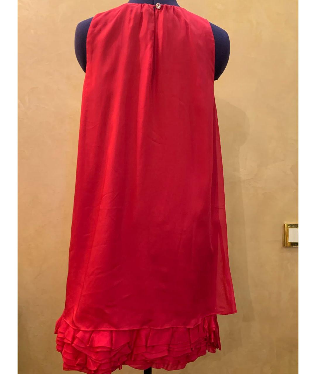 ALICE+OLIVIA Красное шелковое платье, фото 3