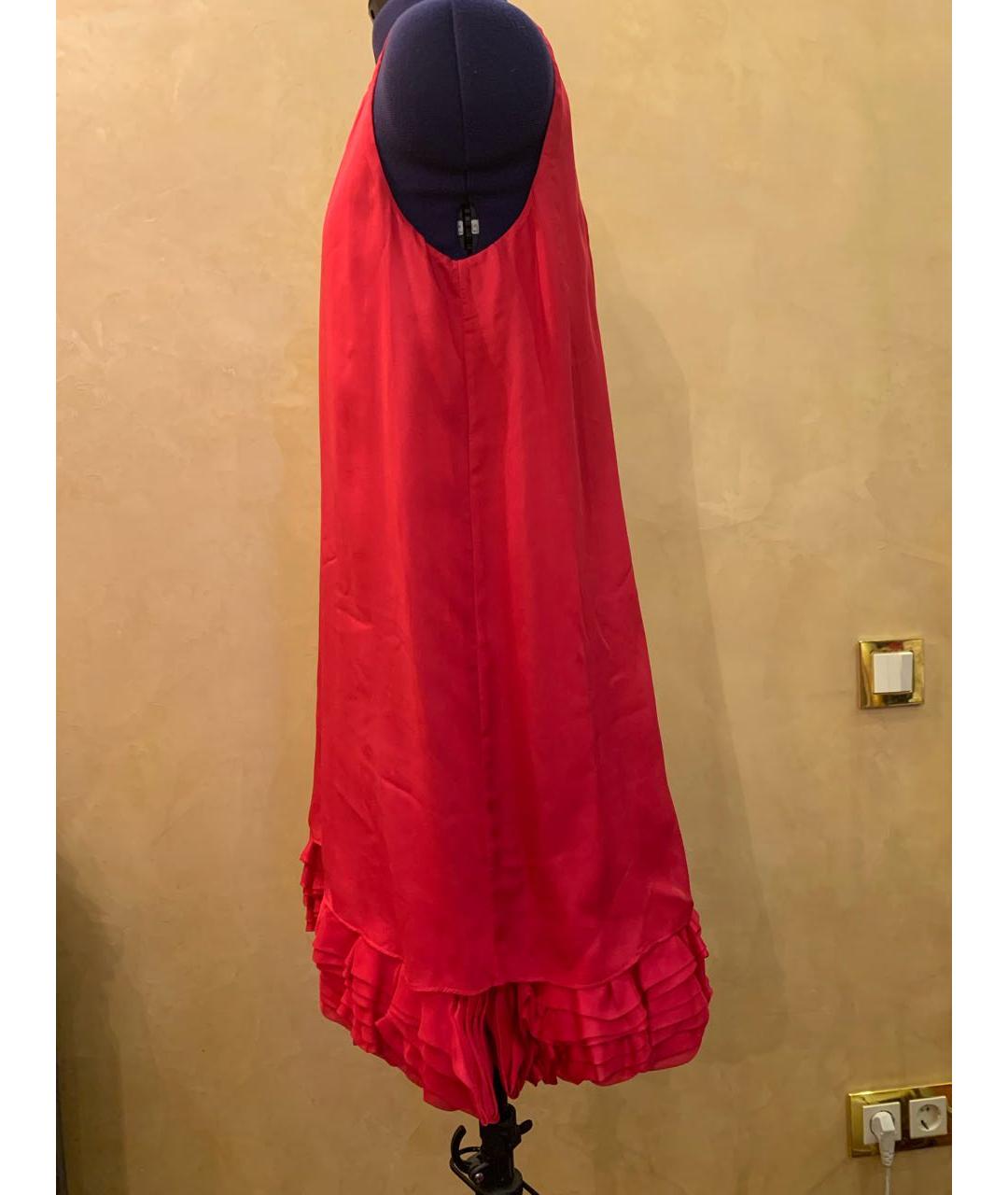 ALICE+OLIVIA Красное шелковое платье, фото 7