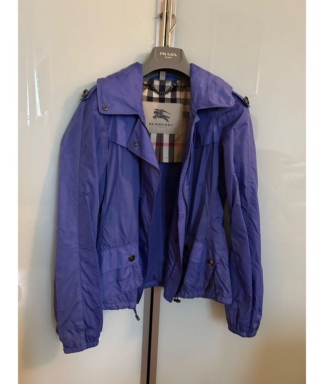 BURBERRY Синяя полиэстеровая куртка, фото 9