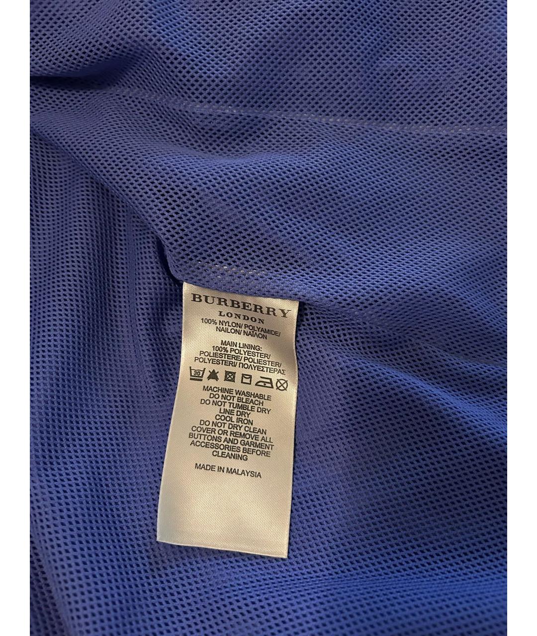 BURBERRY Синяя полиэстеровая куртка, фото 6