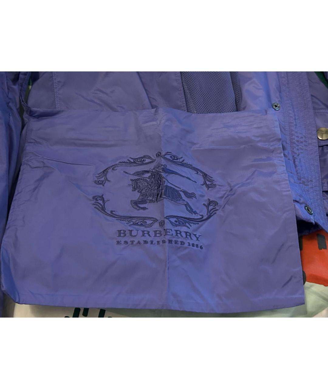 BURBERRY Синяя полиэстеровая куртка, фото 5