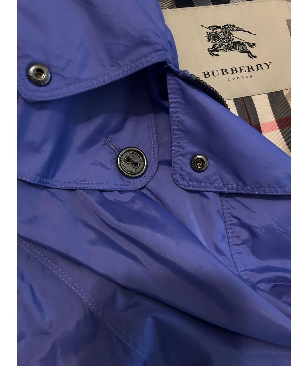 BURBERRY Синяя полиэстеровая куртка, фото 4