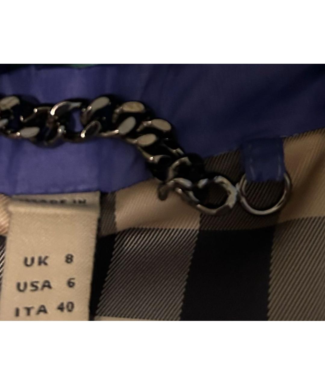 BURBERRY Синяя полиэстеровая куртка, фото 8
