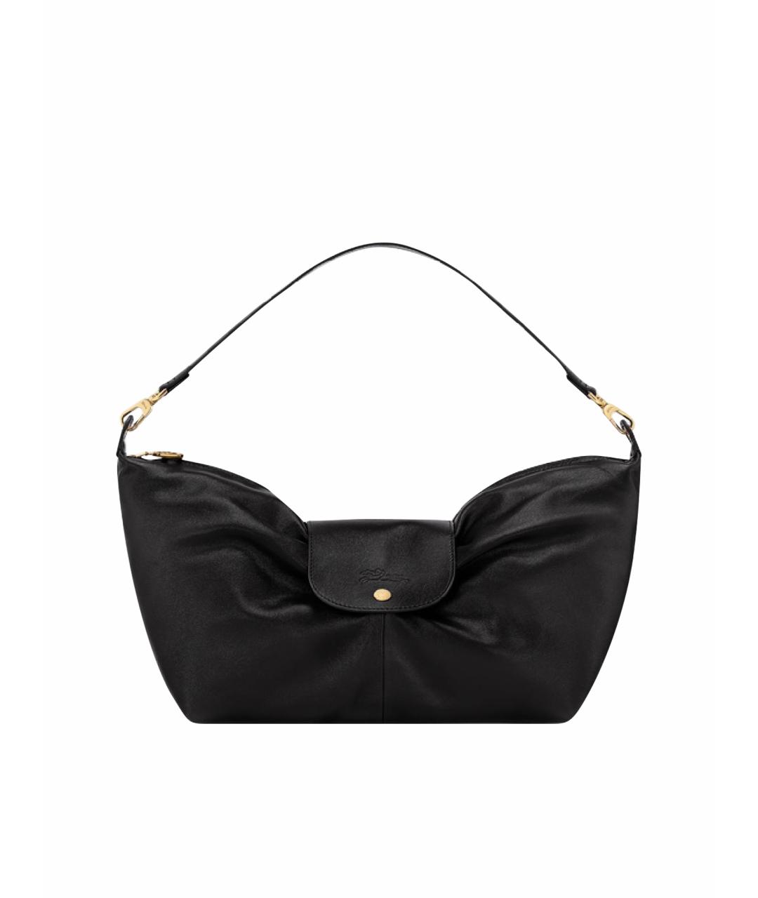 LONGCHAMP Черная кожаная сумка с короткими ручками, фото 1