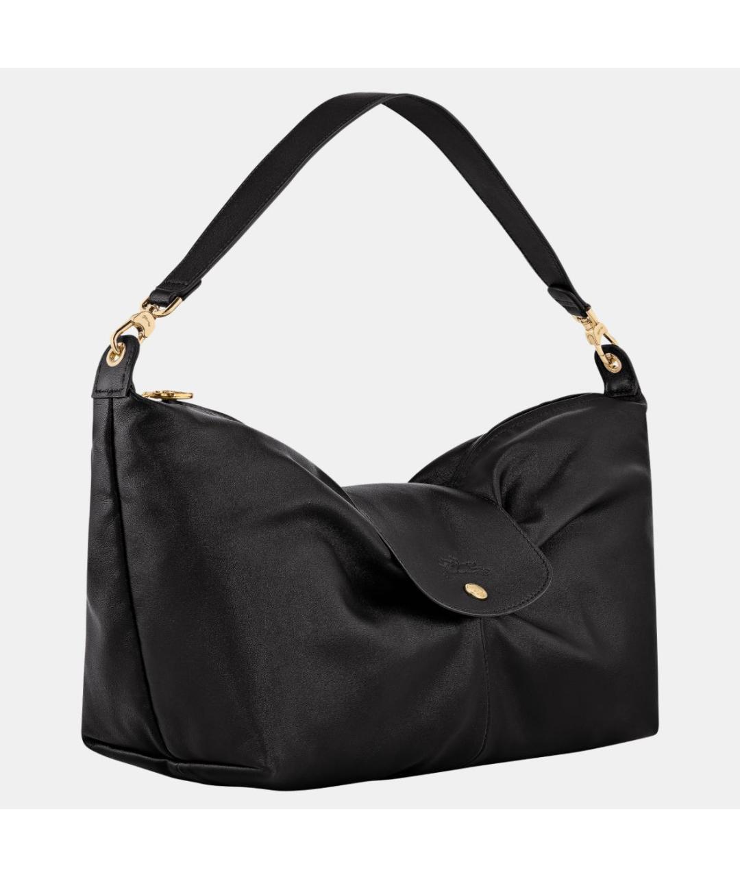 LONGCHAMP Черная кожаная сумка с короткими ручками, фото 3