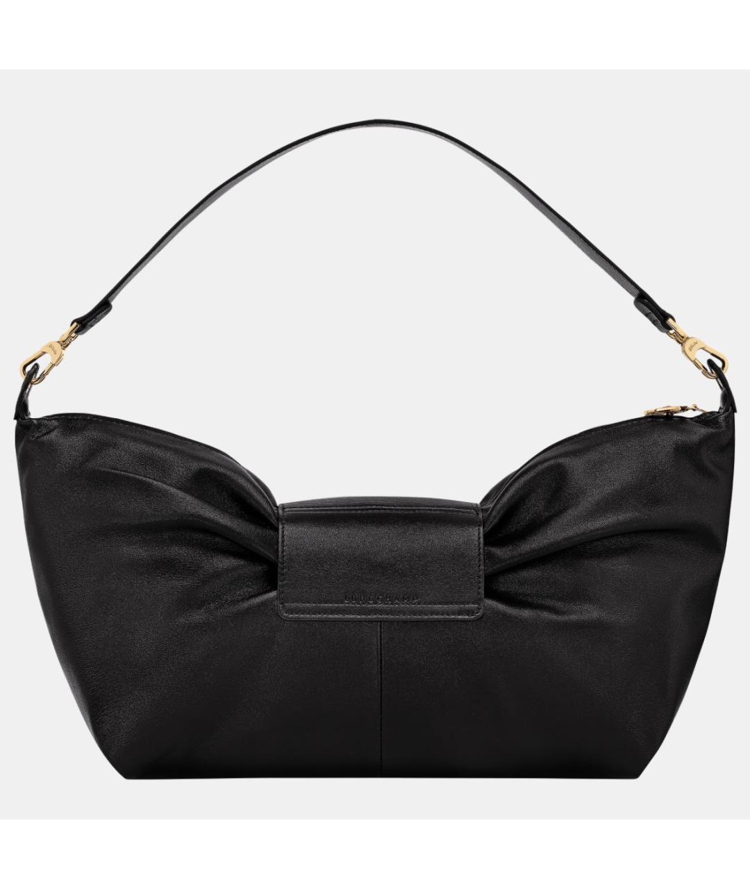LONGCHAMP Черная кожаная сумка с короткими ручками, фото 4