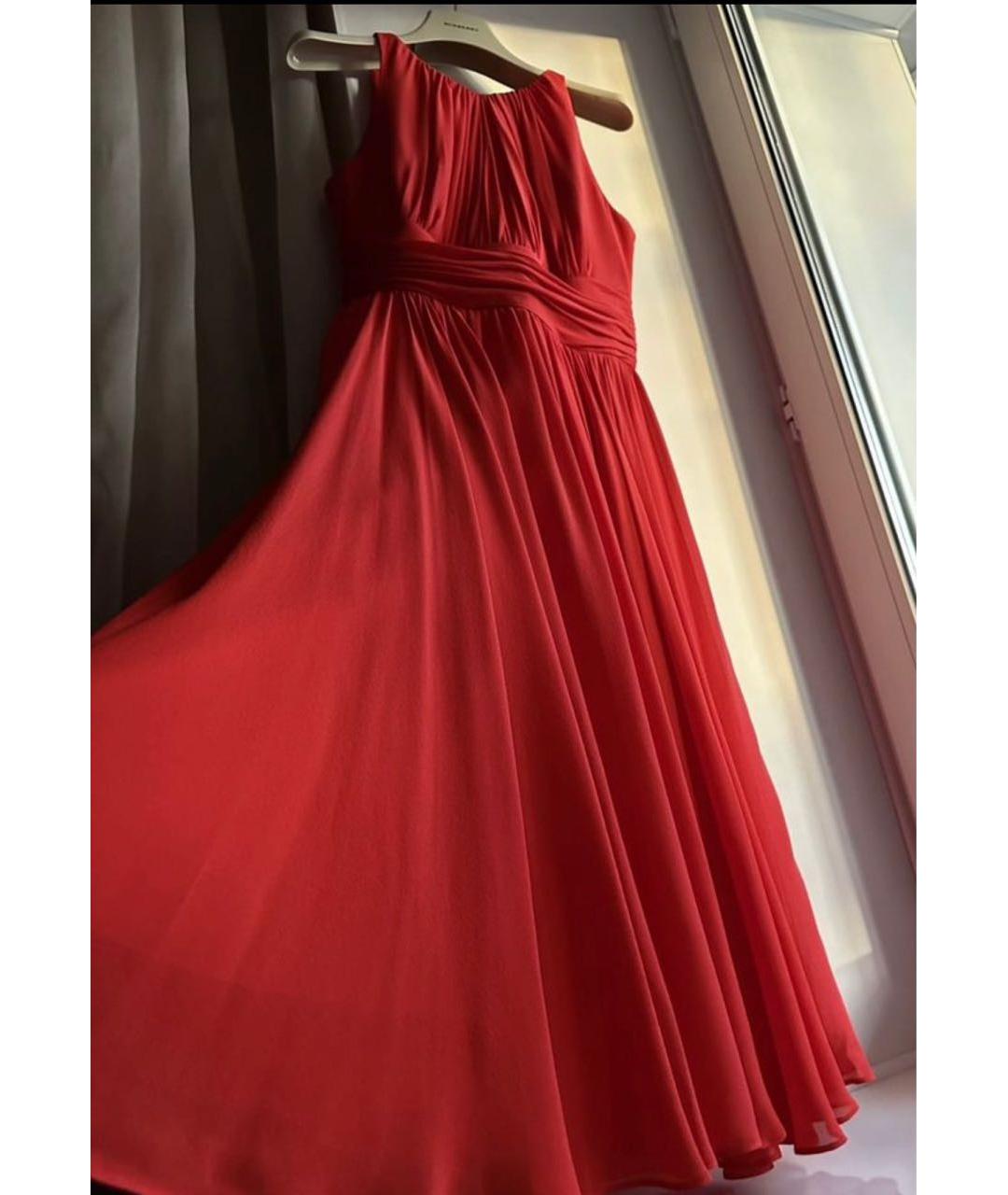 BADGLEY MISCHKA Красное шелковое вечернее платье, фото 7