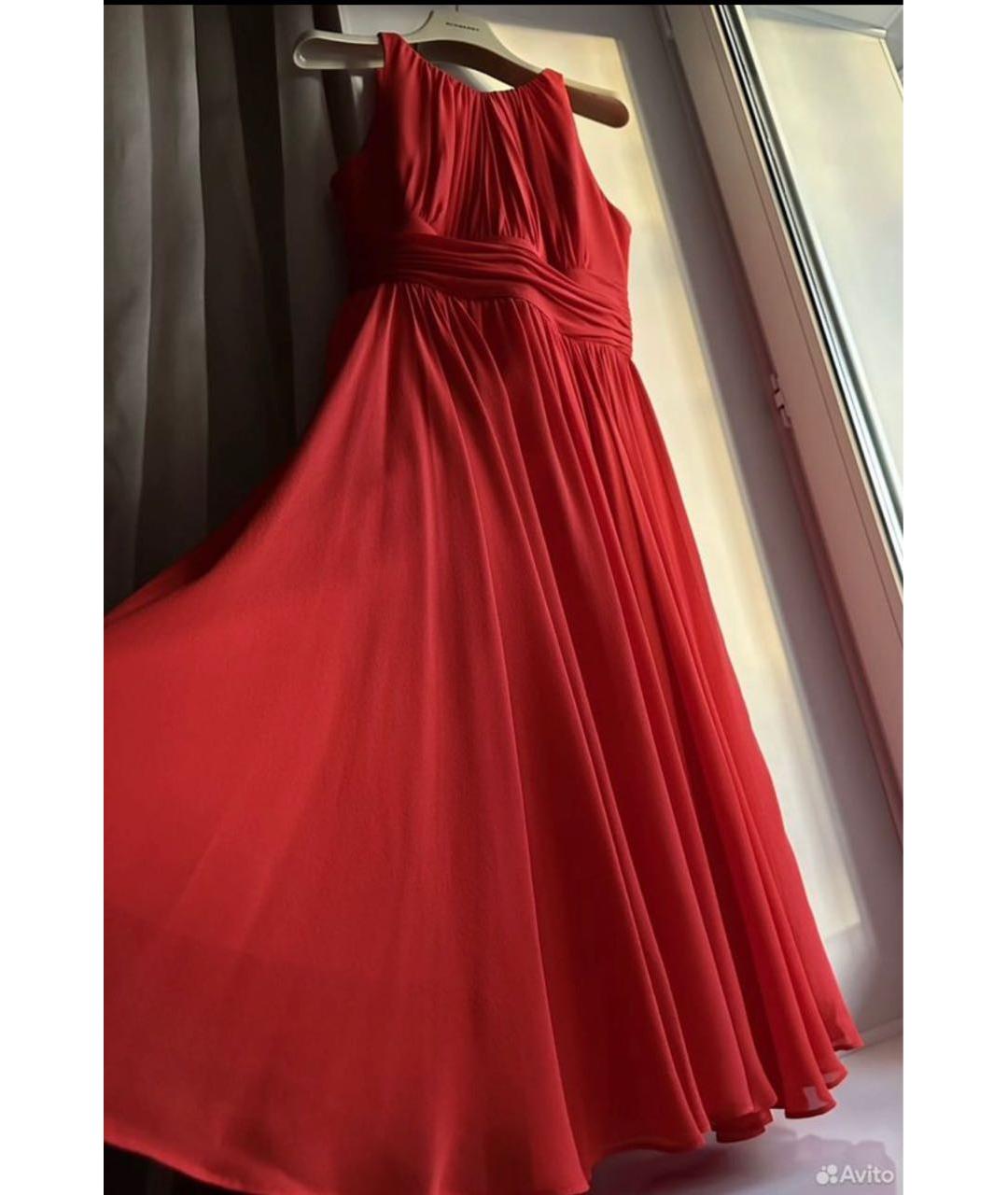 BADGLEY MISCHKA Красное шелковое вечернее платье, фото 7