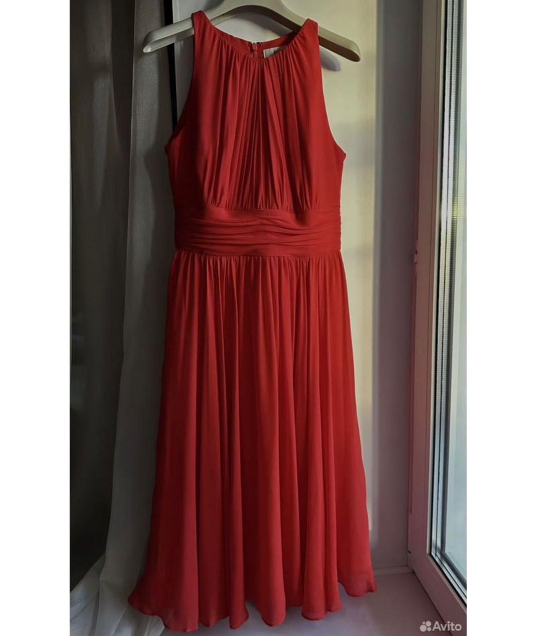 BADGLEY MISCHKA Красное шелковое вечернее платье, фото 6