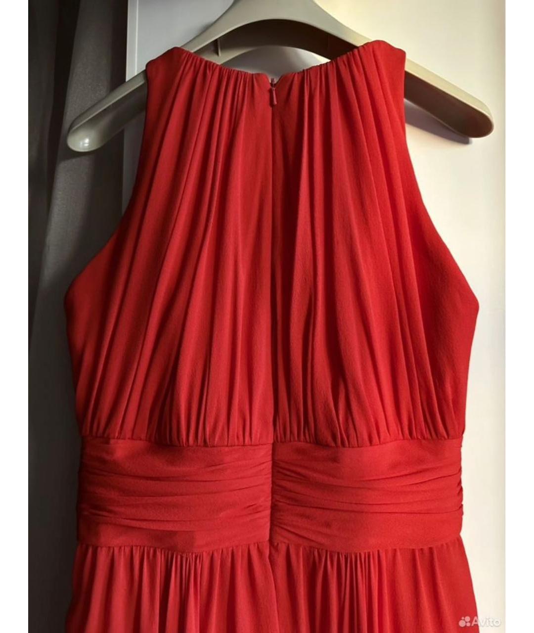BADGLEY MISCHKA Красное шелковое вечернее платье, фото 4