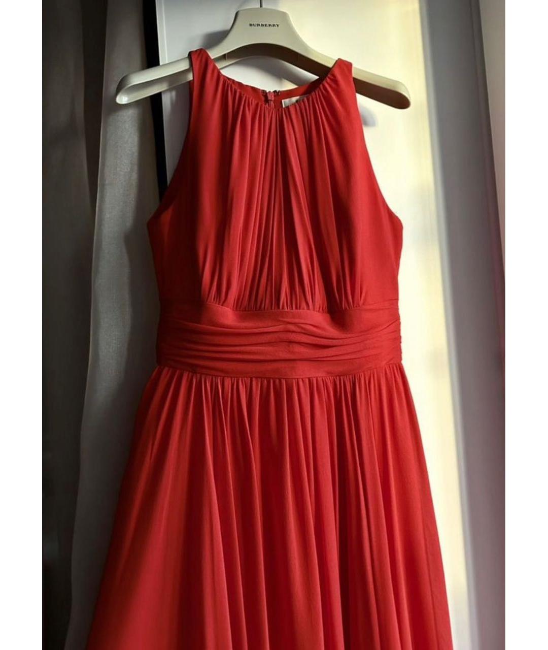 BADGLEY MISCHKA Красное шелковое вечернее платье, фото 4