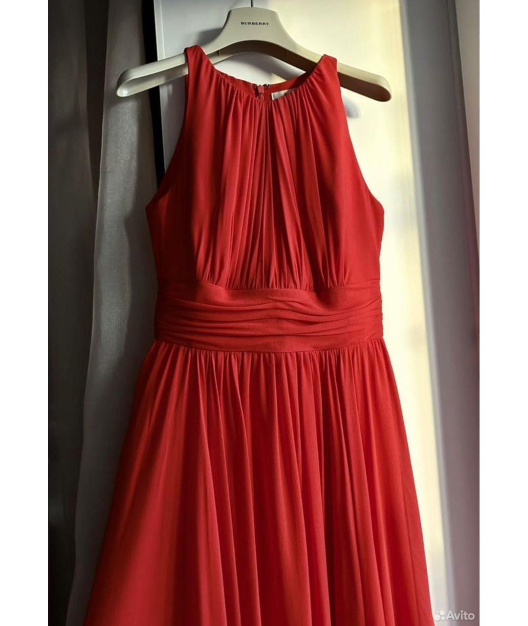 BADGLEY MISCHKA Красное шелковое вечернее платье, фото 3