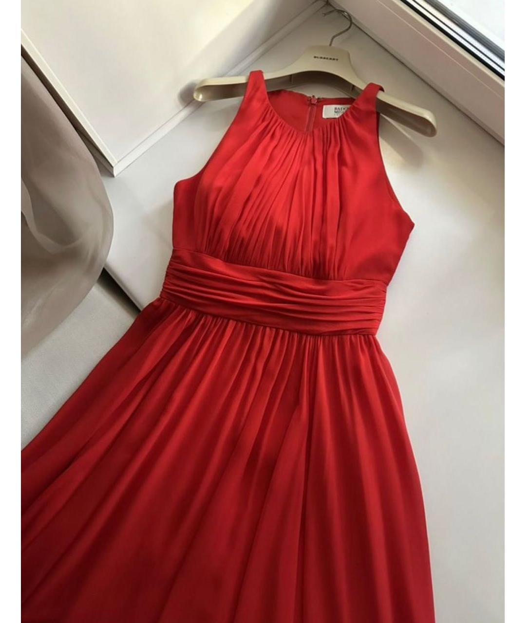 BADGLEY MISCHKA Красное шелковое вечернее платье, фото 6