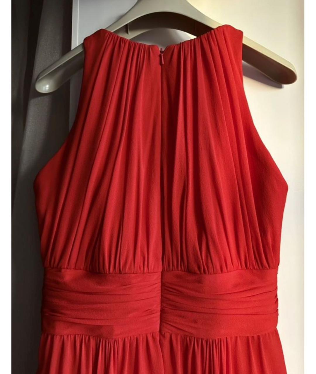 BADGLEY MISCHKA Красное шелковое вечернее платье, фото 3