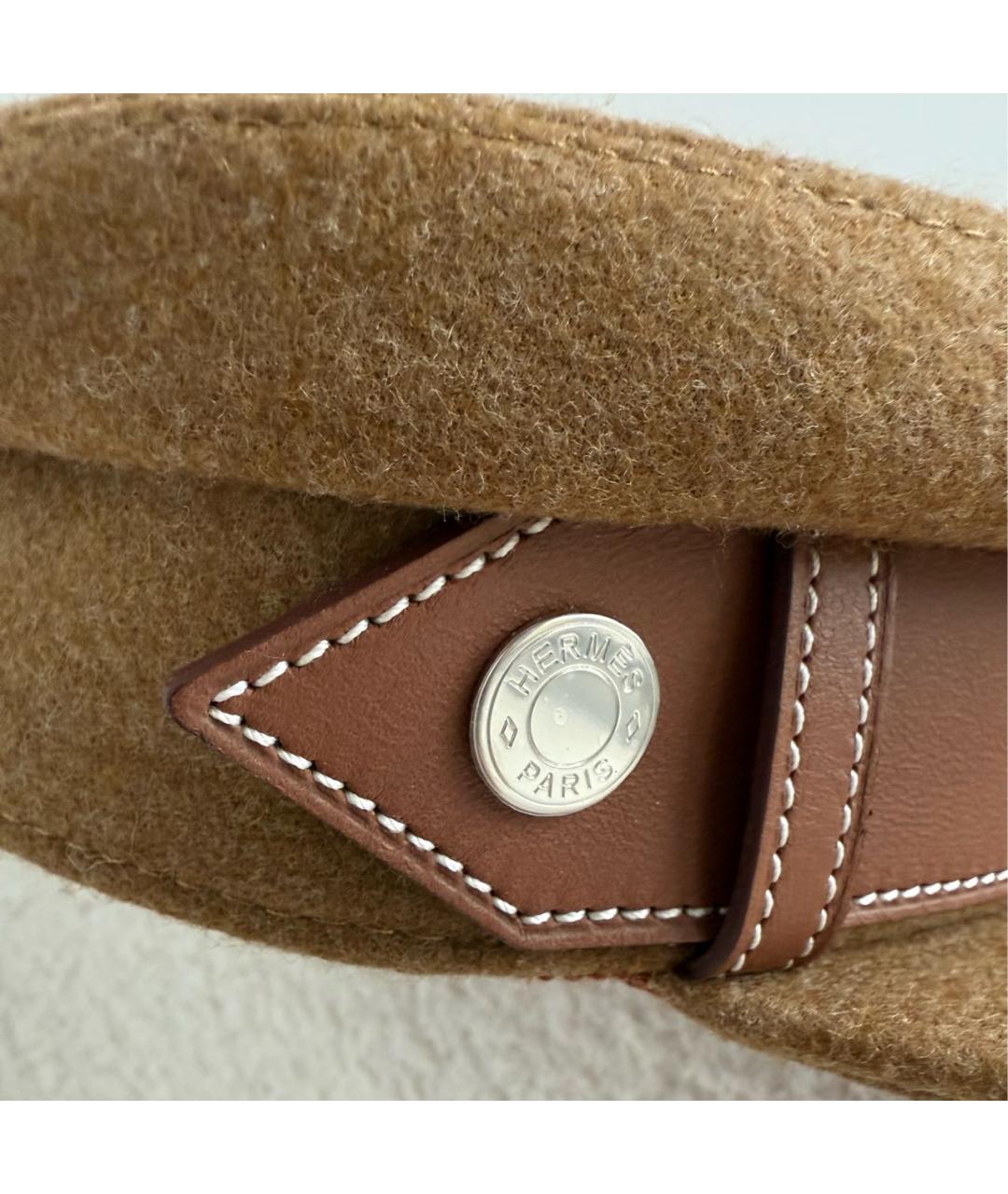 HERMES Коричневая шерстяная кепка, фото 4