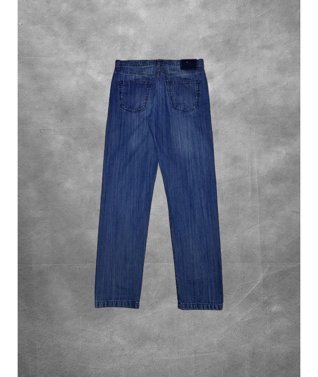 KITON Синие хлопковые прямые джинсы, фото 2