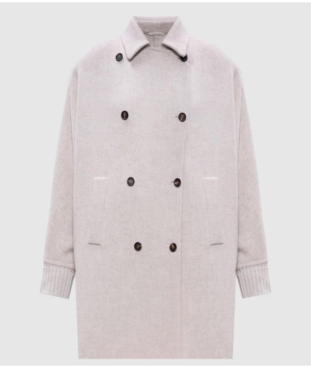 BRUNELLO CUCINELLI Бежевое кашемировое пальто, фото 9