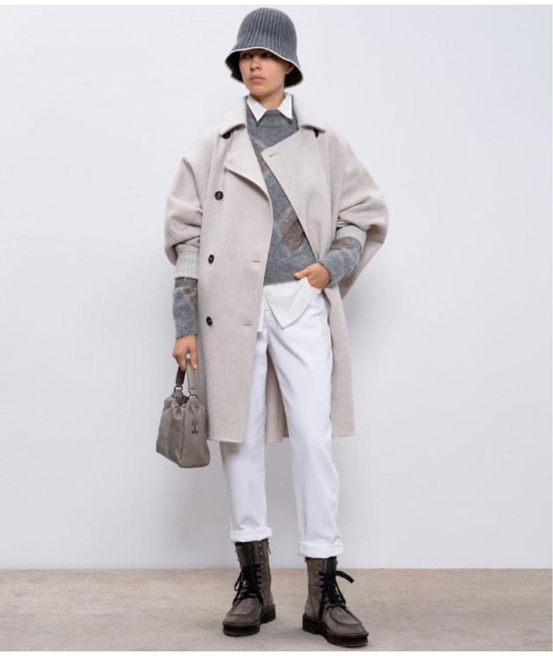 BRUNELLO CUCINELLI Бежевое кашемировое пальто, фото 2