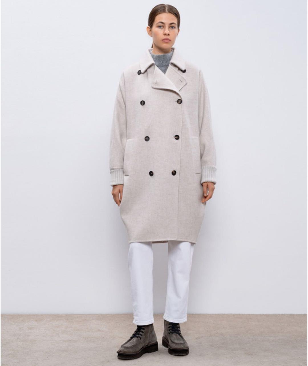BRUNELLO CUCINELLI Бежевое кашемировое пальто, фото 4