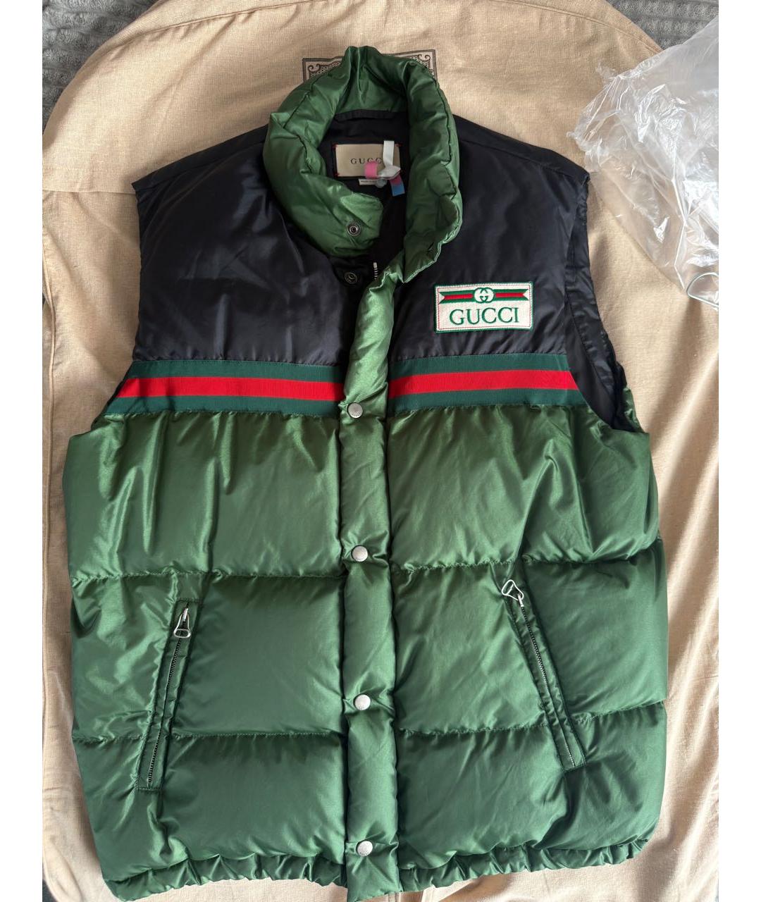 GUCCI Хаки полиамидовый жилет, фото 8