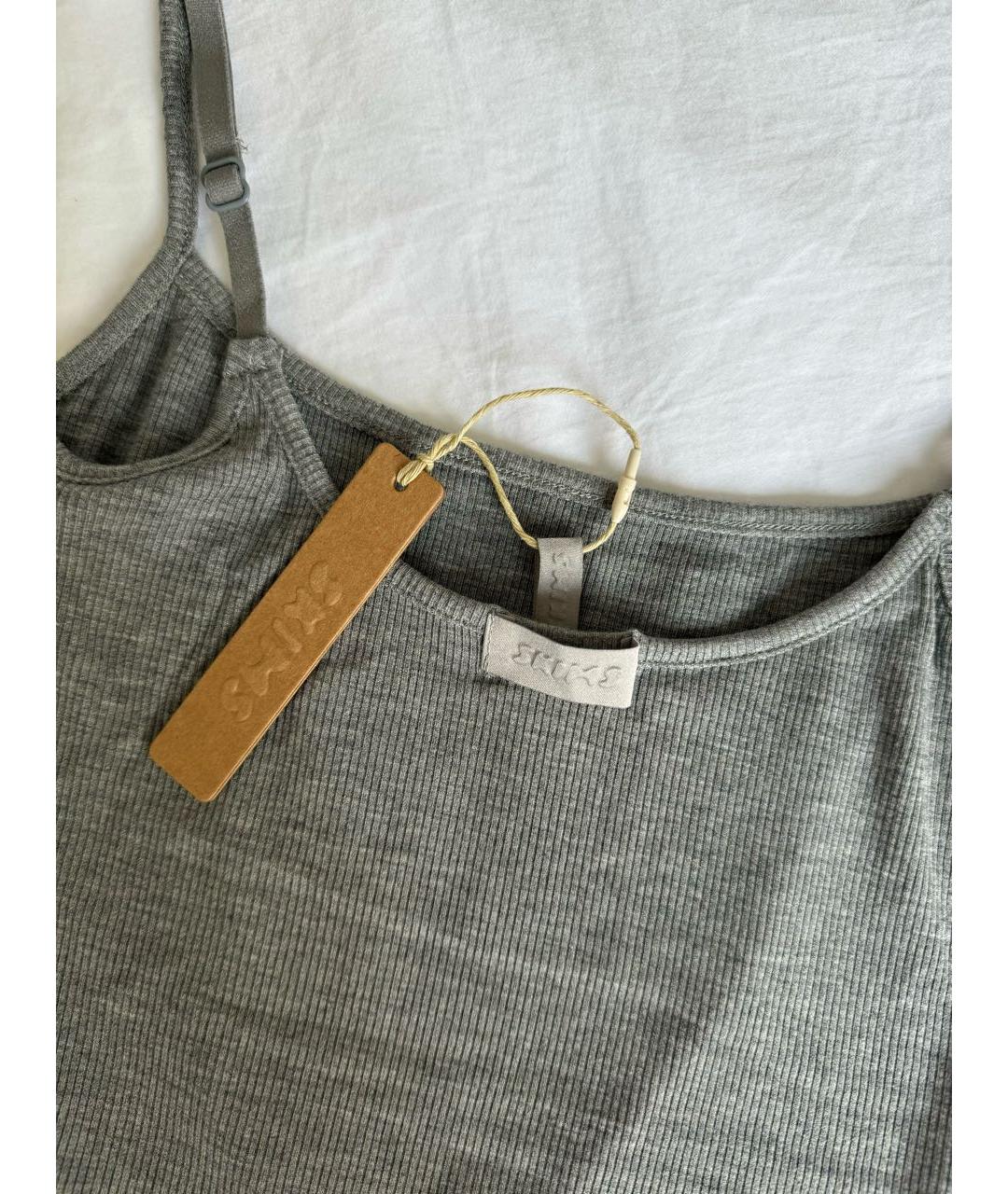 MIU MIU Серое хлопковое повседневное платье, фото 5