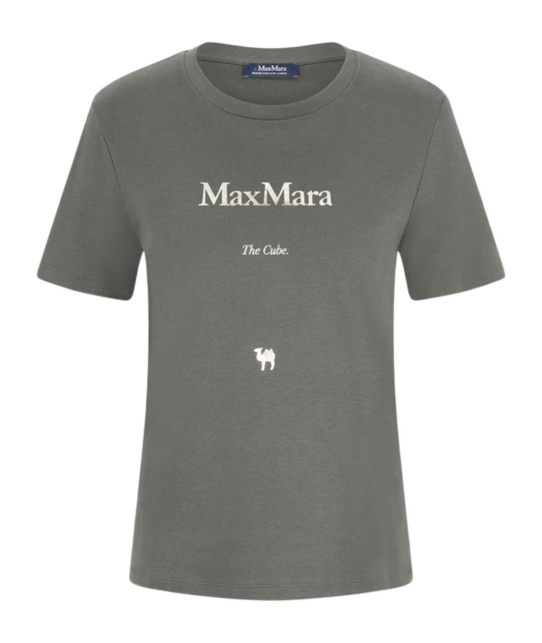 'S MAX MARA Хаки хлопковая футболка, фото 1