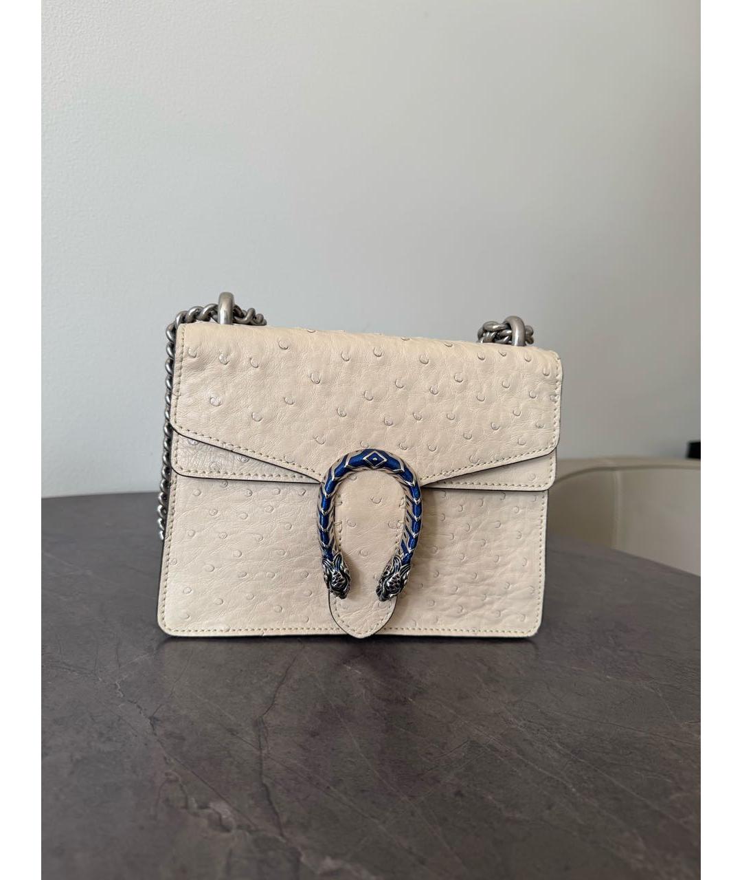 GUCCI Белая сумка через плечо из экзотической кожи, фото 2