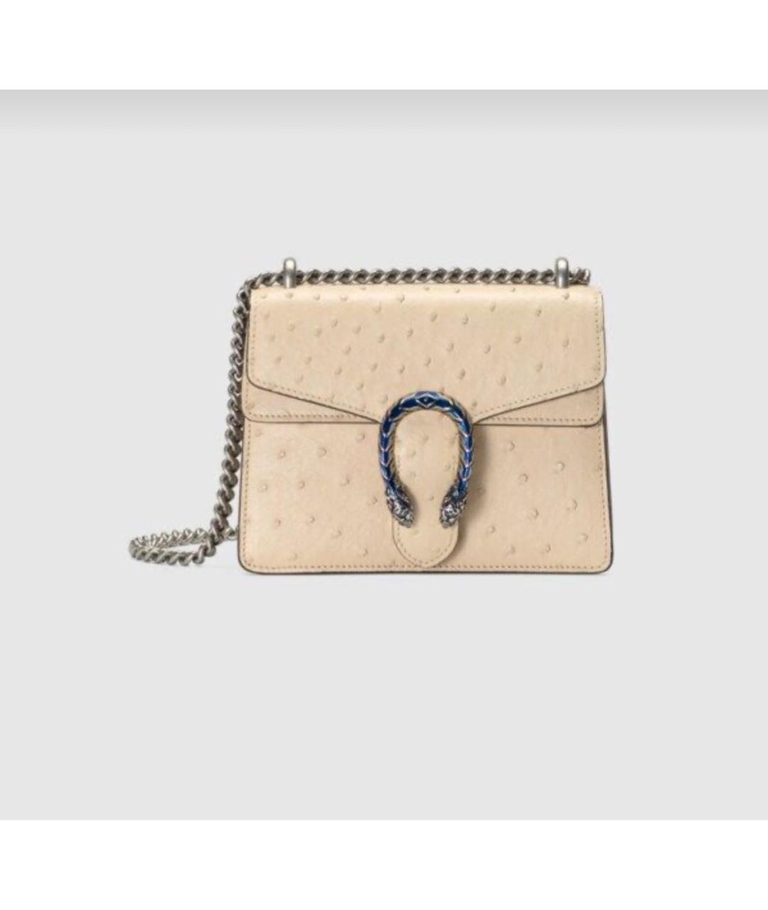 GUCCI Белая сумка через плечо из экзотической кожи, фото 7