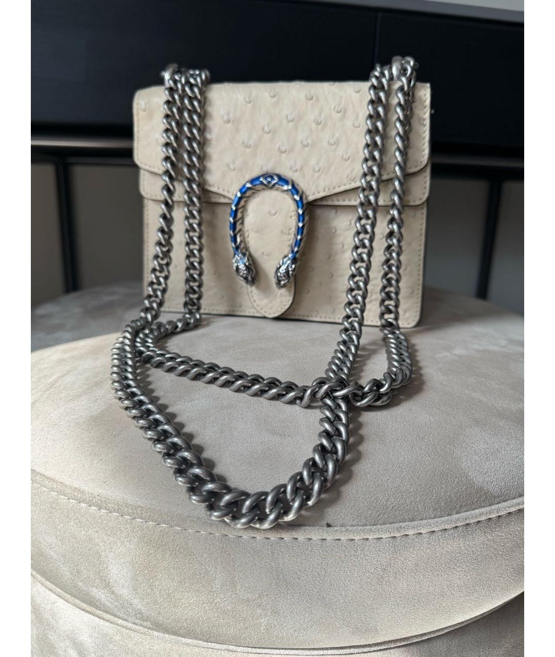 GUCCI Белая сумка через плечо из экзотической кожи, фото 6