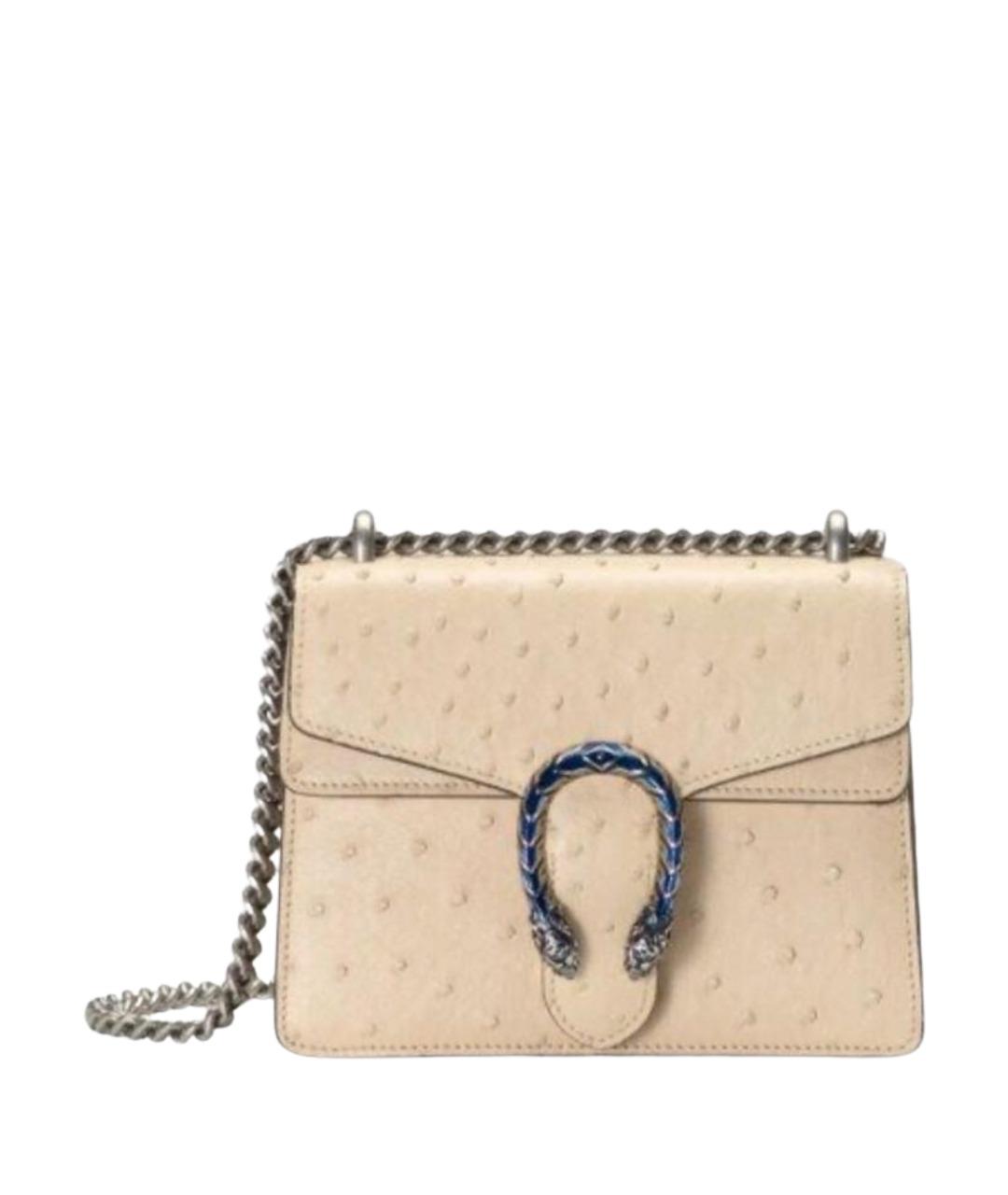 GUCCI Белая сумка через плечо из экзотической кожи, фото 1