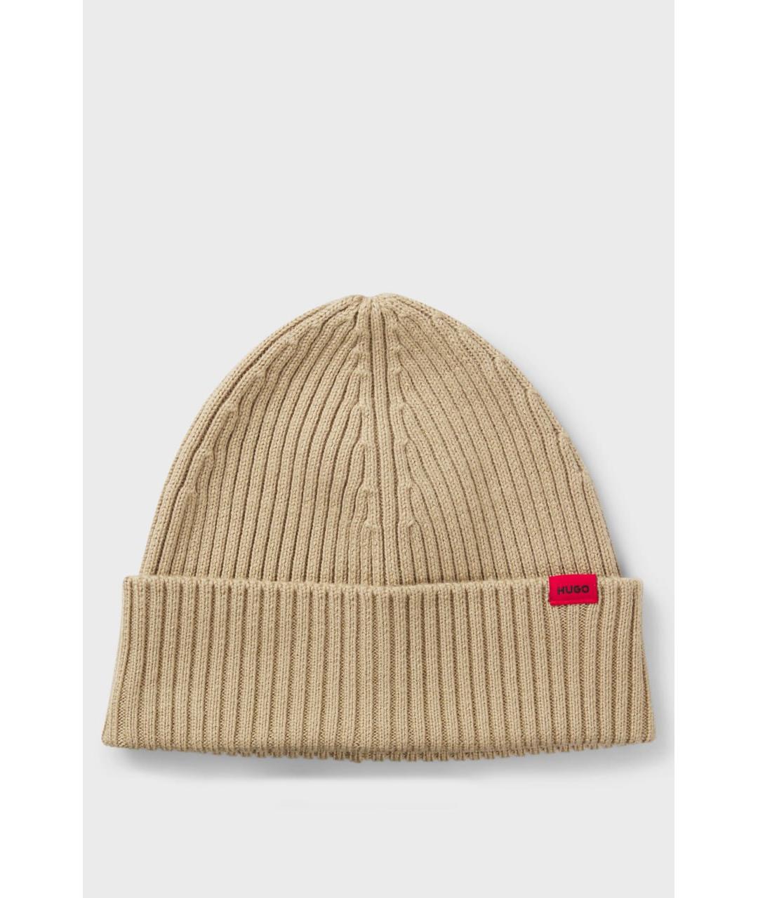 HUGO Бежевая шерстяная шапка, фото 4