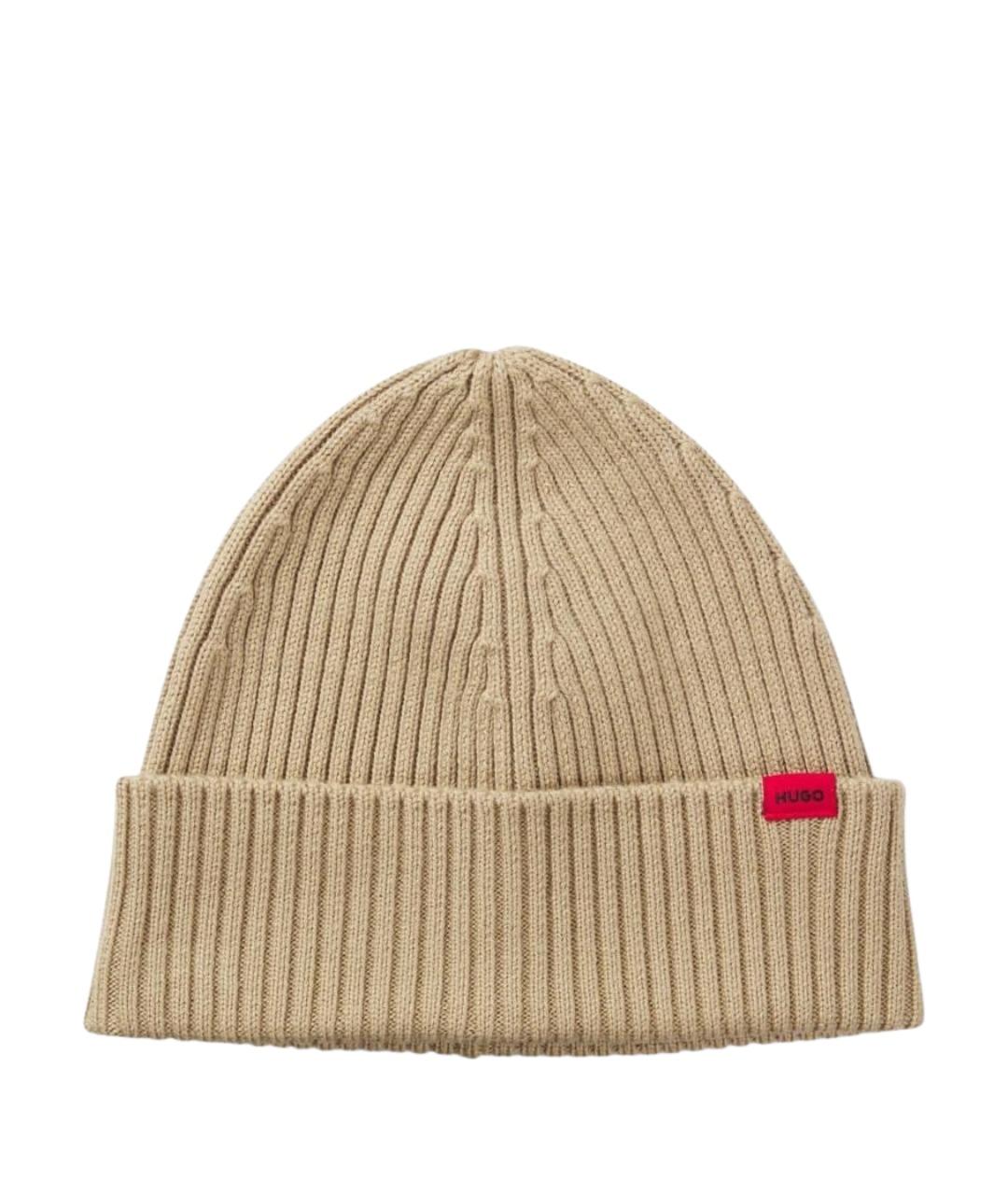 HUGO Бежевая шерстяная шапка, фото 1