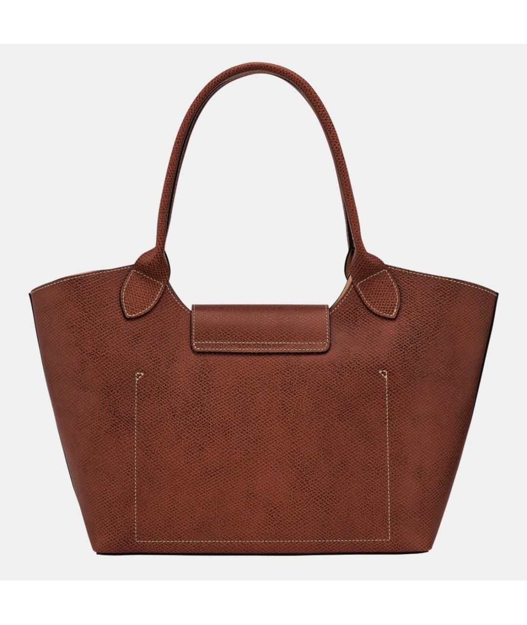 LONGCHAMP Коричневая кожаная сумка тоут, фото 3