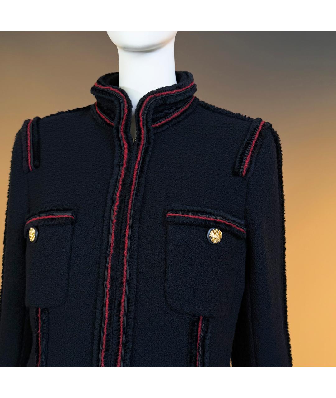 CHANEL Черный твидовый жакет/пиджак, фото 4