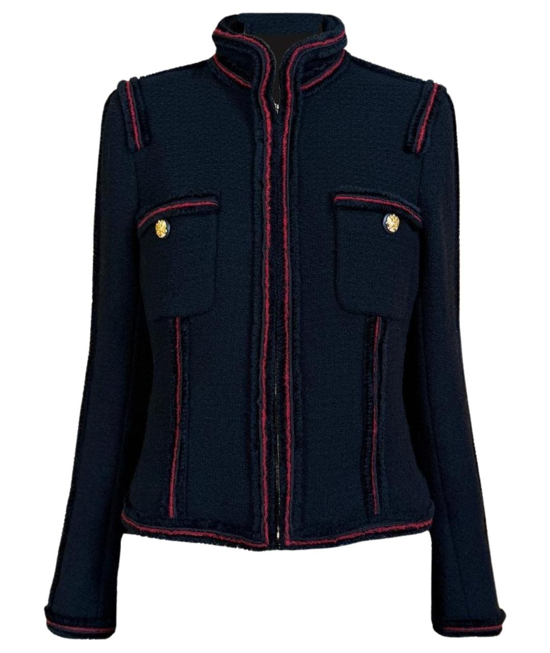 CHANEL Черный твидовый жакет/пиджак, фото 1