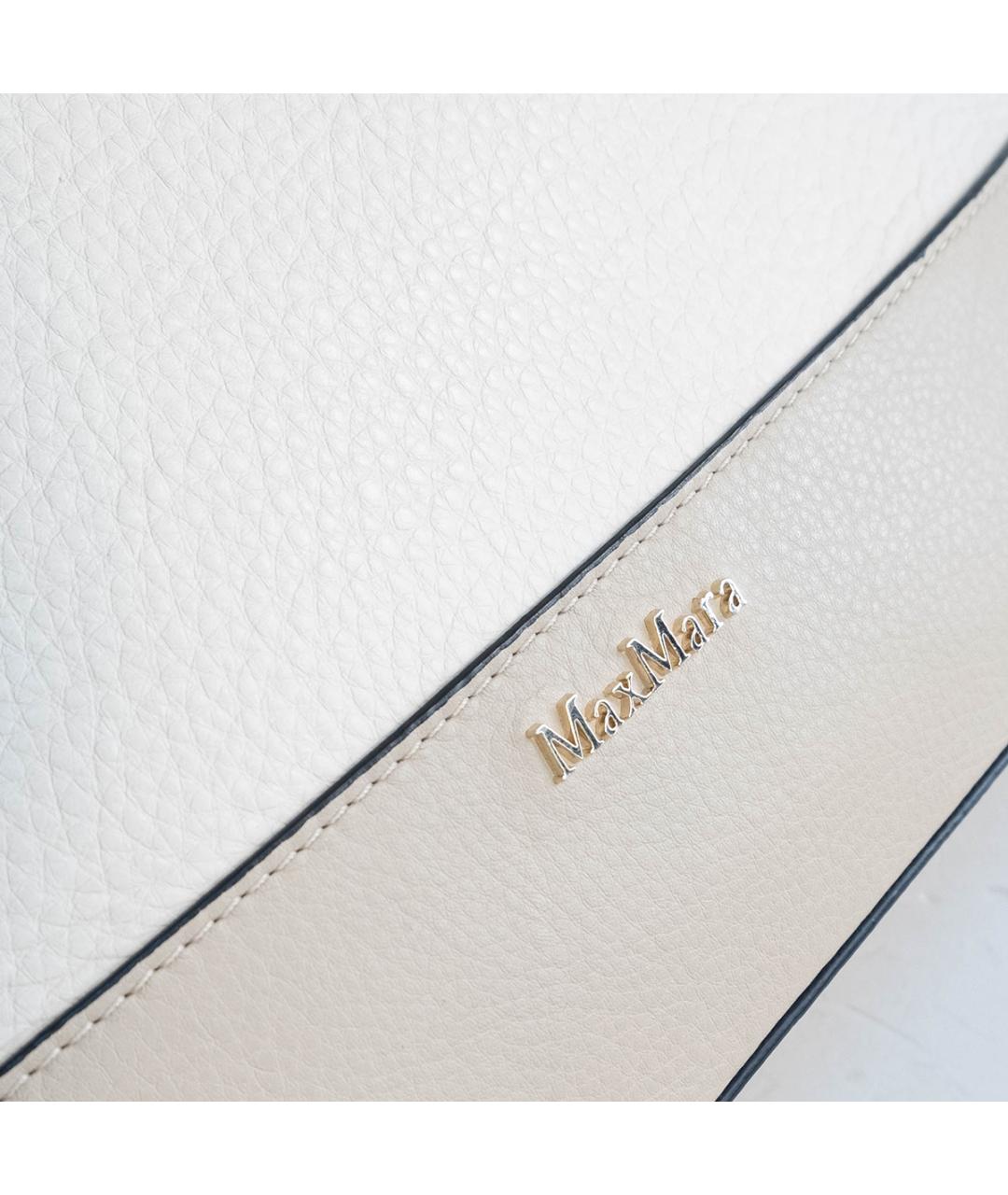 MAX MARA Бежевая кожаная сумка тоут, фото 4