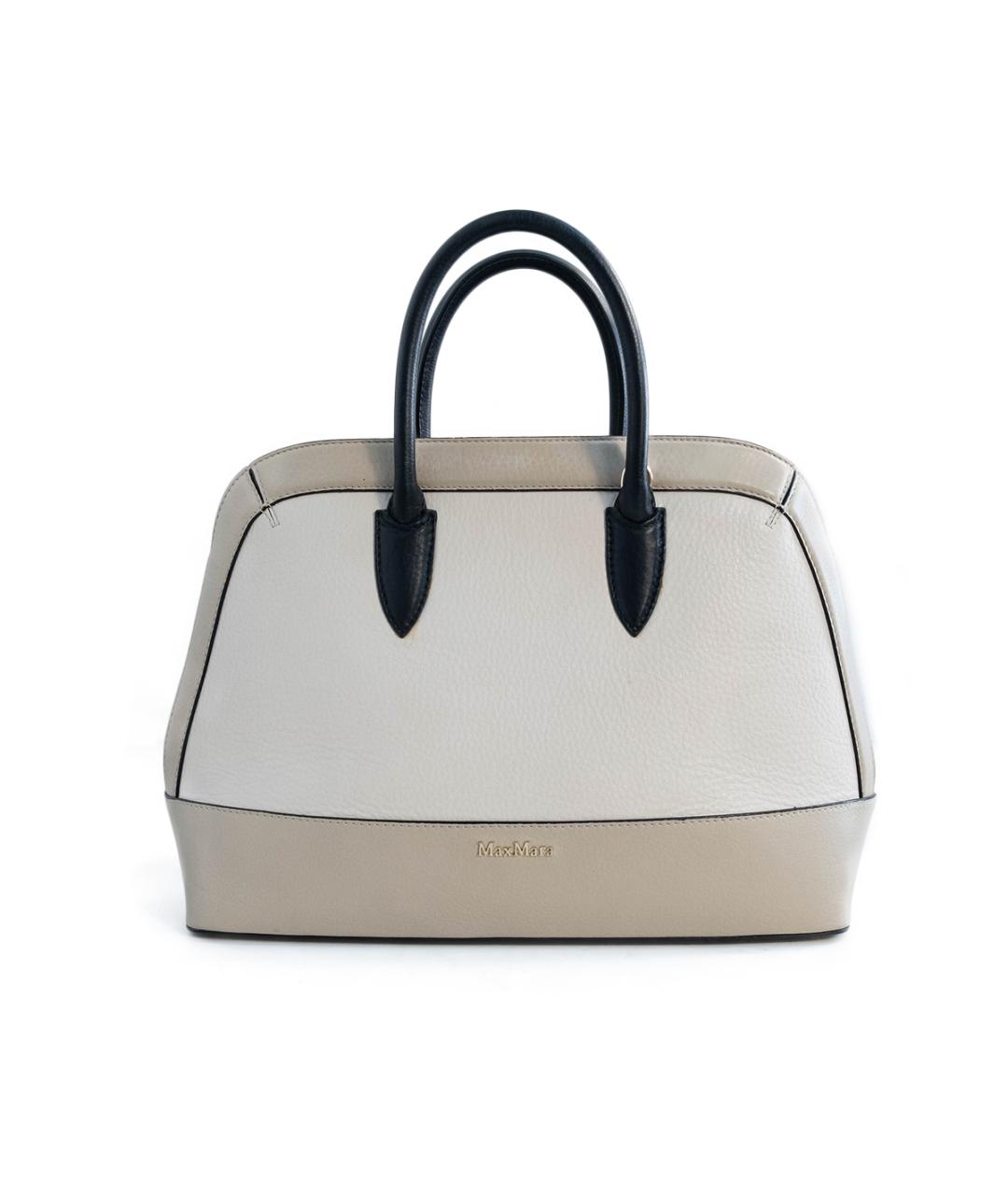 MAX MARA Бежевая кожаная сумка тоут, фото 6