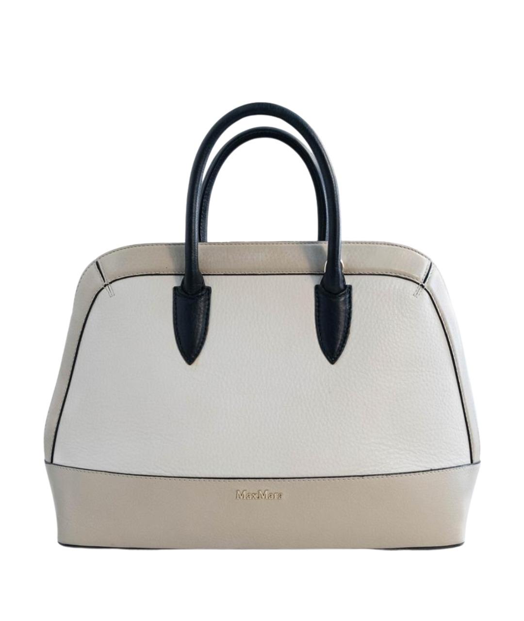 MAX MARA Бежевая кожаная сумка тоут, фото 1