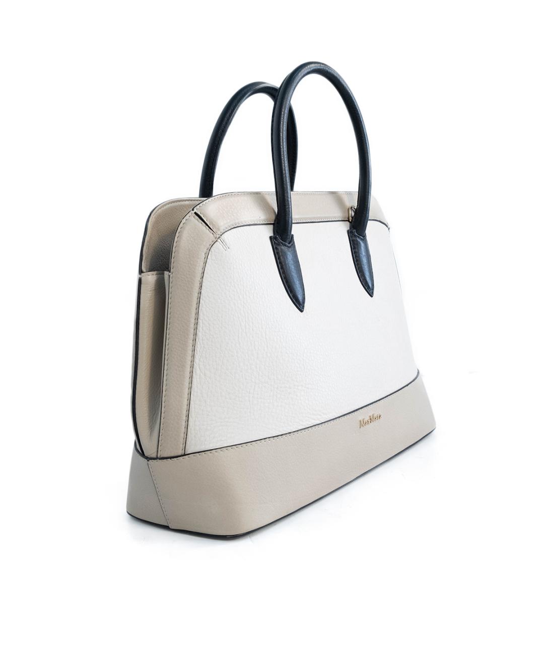 MAX MARA Бежевая кожаная сумка тоут, фото 2