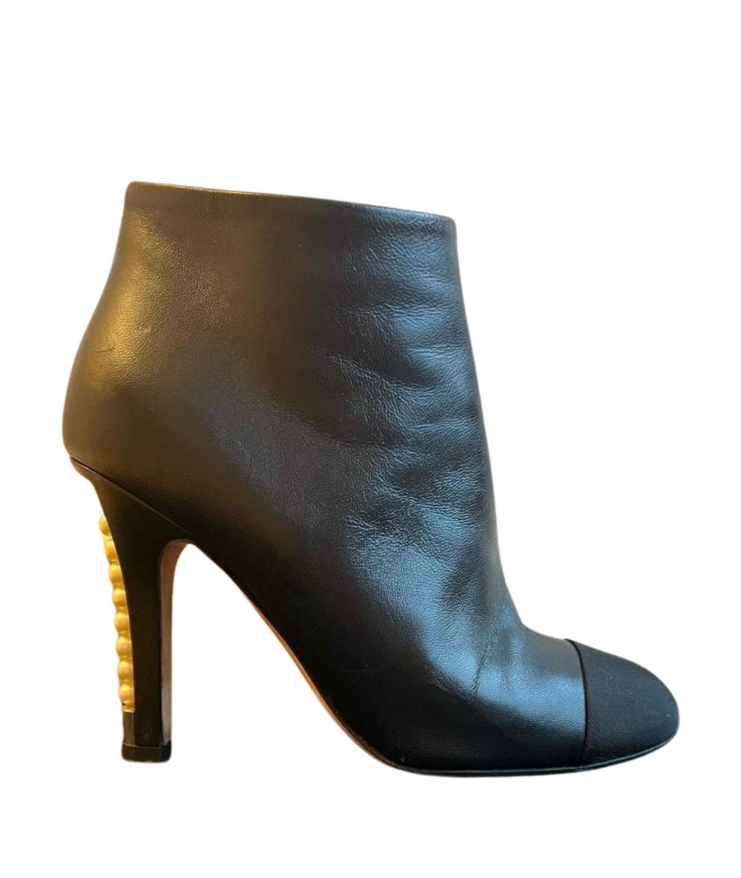 CHANEL Черные кожаные ботильоны, фото 1