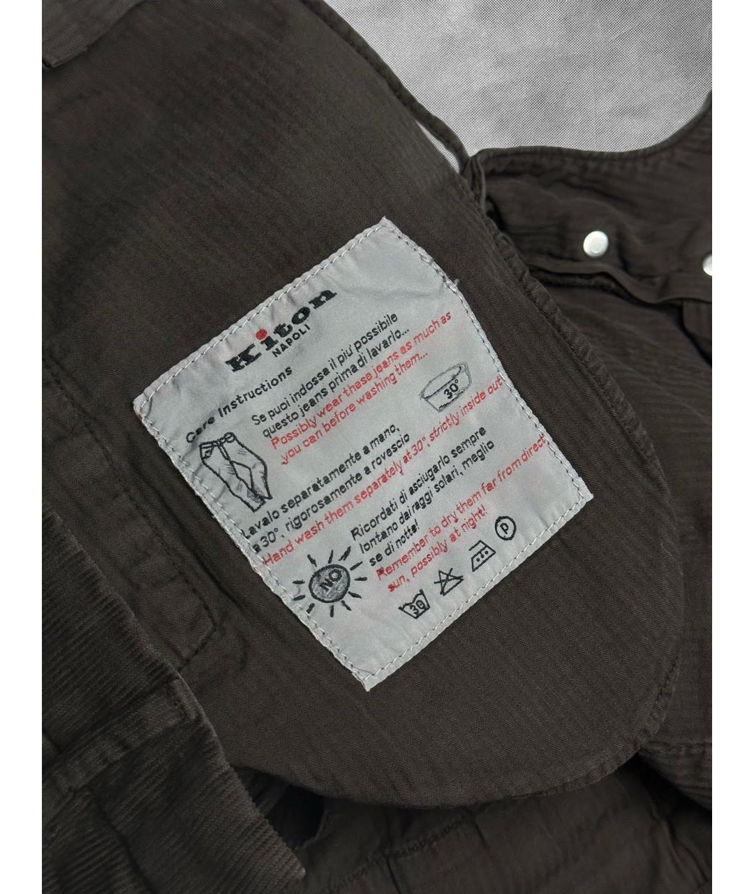 KITON Коричневые хлопко-эластановые джинсы скинни, фото 6