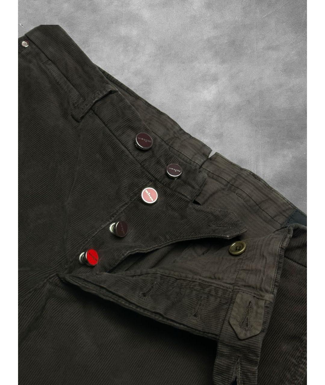 KITON Коричневые хлопко-эластановые джинсы скинни, фото 4