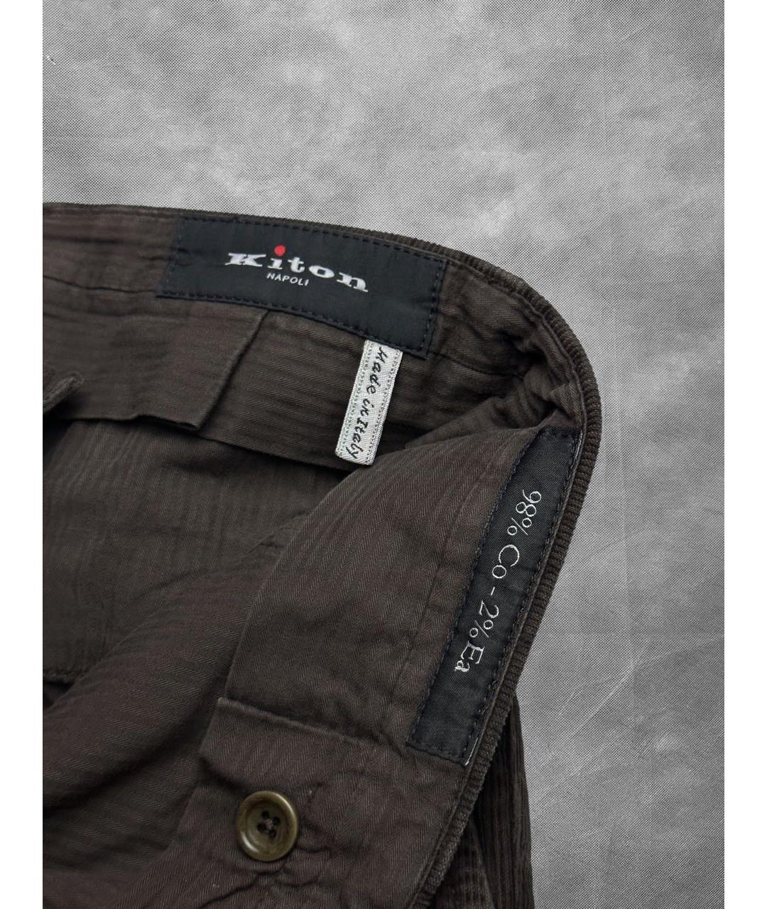 KITON Коричневые хлопко-эластановые джинсы скинни, фото 3