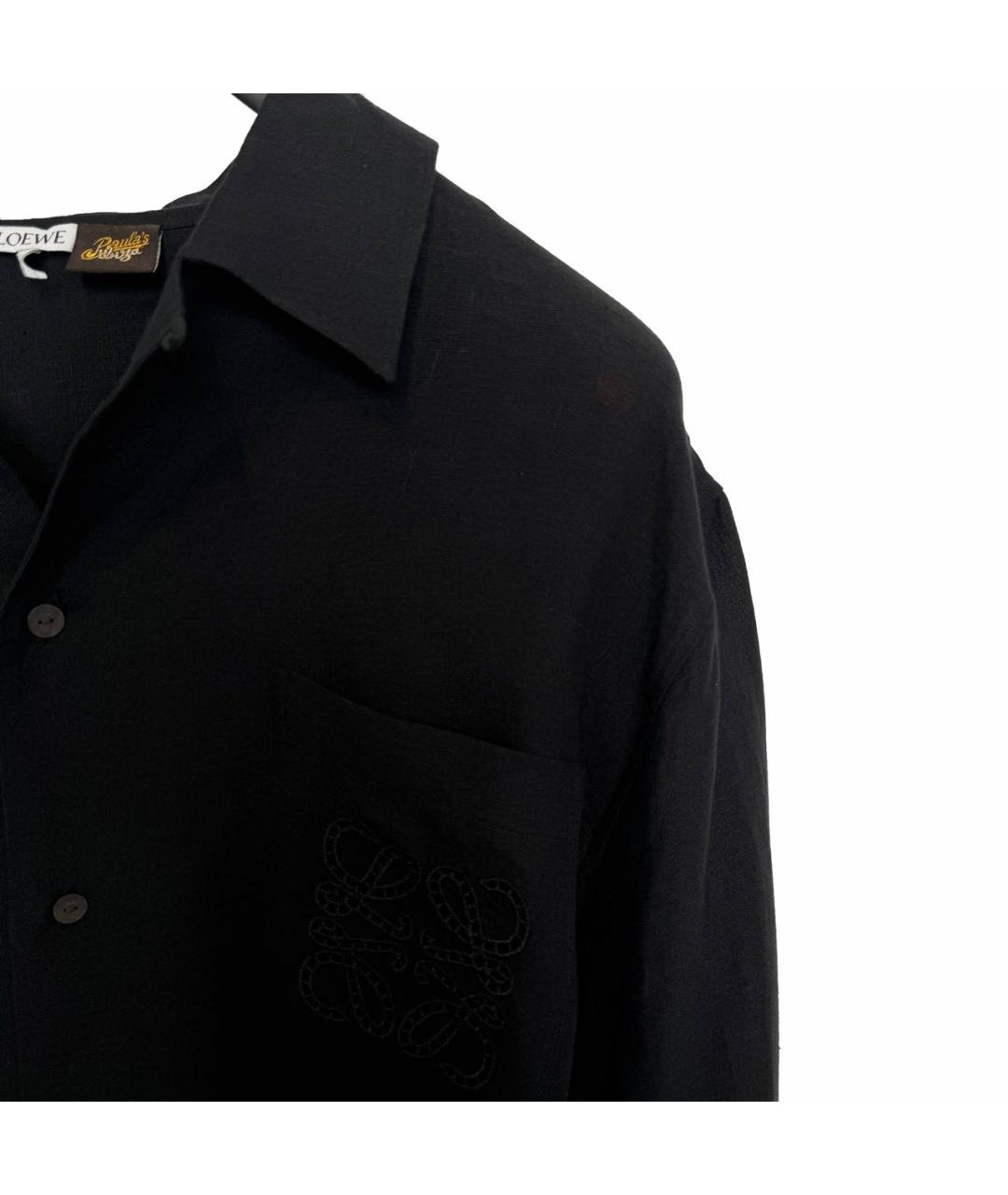 LOEWE Черная льняная кэжуал рубашка, фото 2
