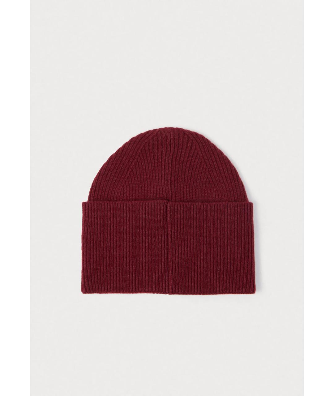 HUGO Бордовая шерстяная шапка, фото 2